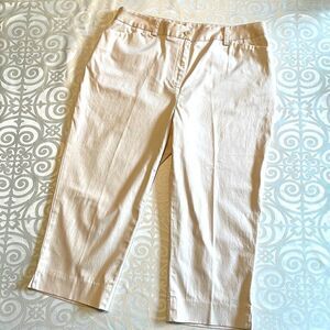 Jones New York Signature stretch fly front crop capri pants w pockets 14 Petite